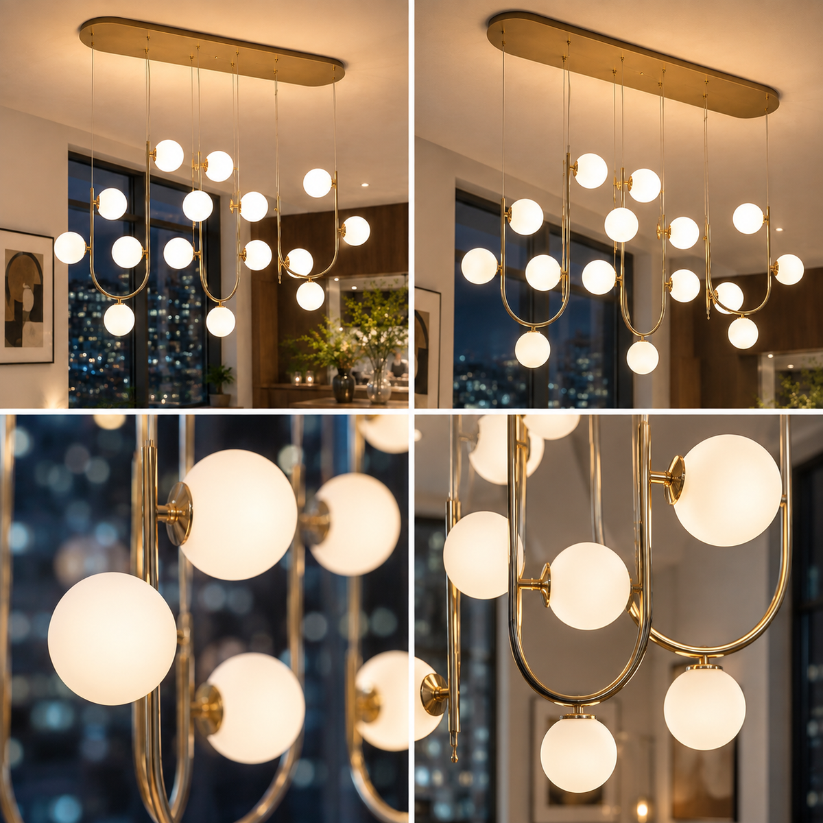 Lustra Suspendata GIJDUVAN Supremo, 16 x G9, Diametru 95cm, Metal, Auriu, Inaltime Reglabila