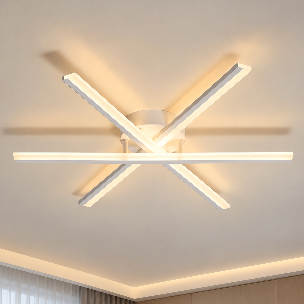 Lustra LED cu telecomanda ZOE, 40W, lumina Rece/Calda/Neutra, Dimabila, Alb