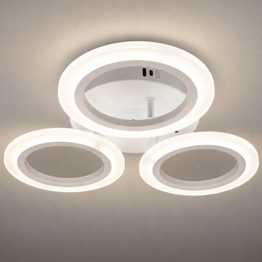 Lustra LED MARA 27W, 3 Cercuri, lumina Neutra, Alb