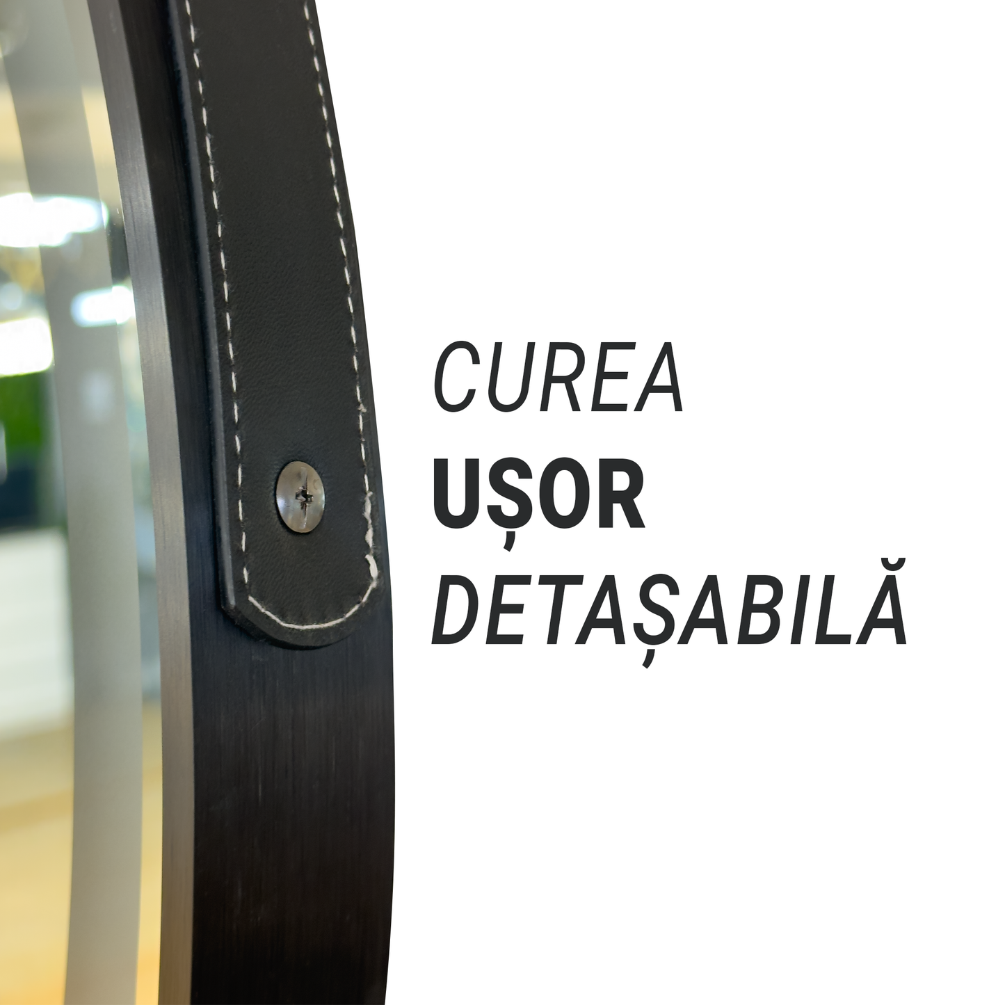 Oglinda LED Rotunda, 11W, 60cm, Micah Senzor MotionGlow Marcello, Sistem Dezaburire, Ceas & Termometru, Lupa Cosmetica, Dimabila