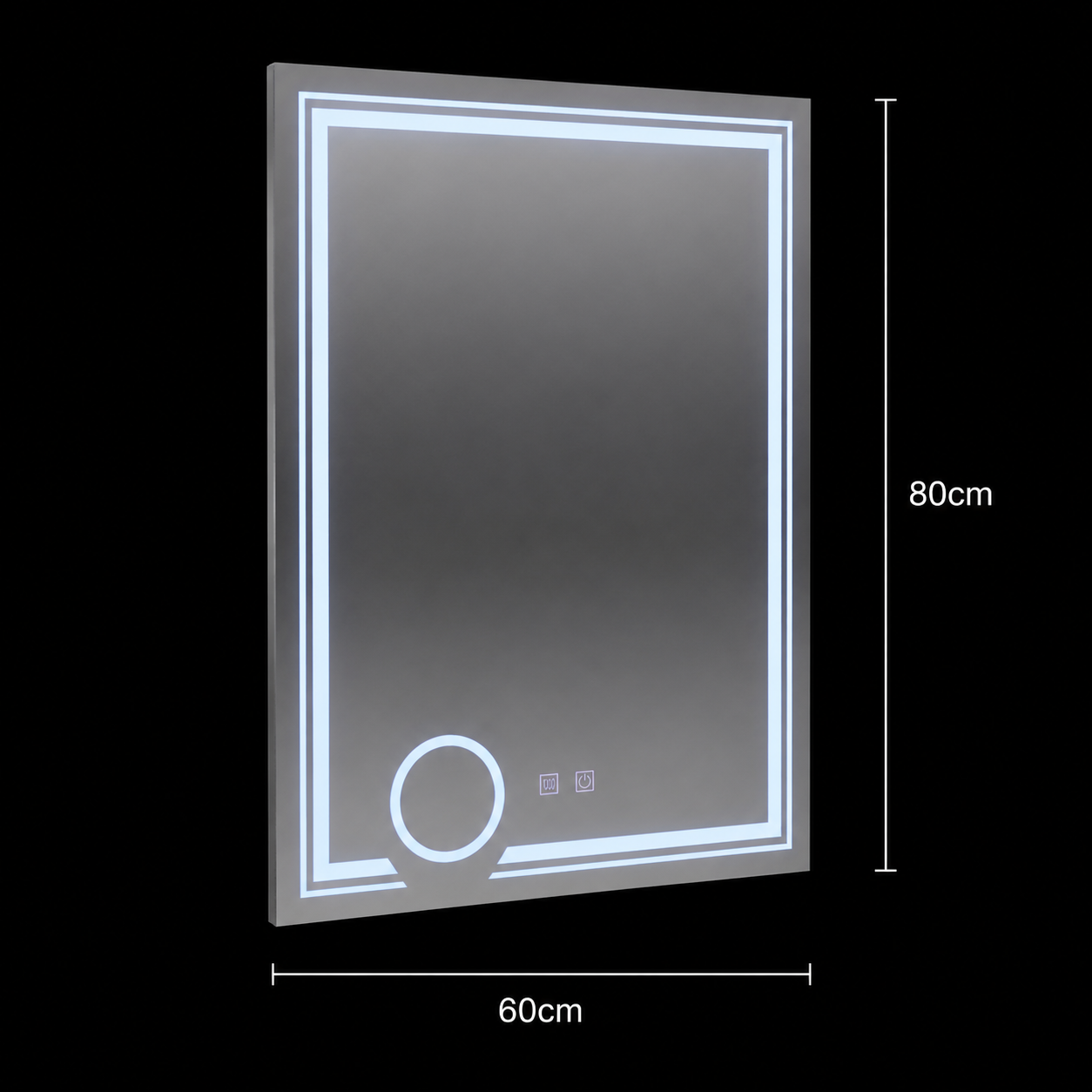Oglinda LED Rectangulara, 60x80cm, CANTO Touch, Sistem Dezaburire, Dimabila