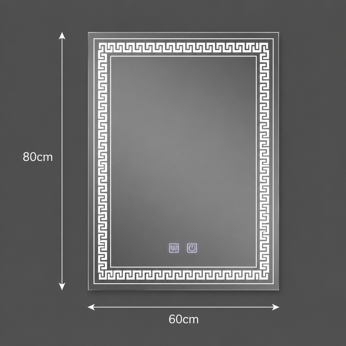 Oglinda LED Rentagulara, 60x80cm, Touch Vivido , Sistem Dezaburire,Dimabila
