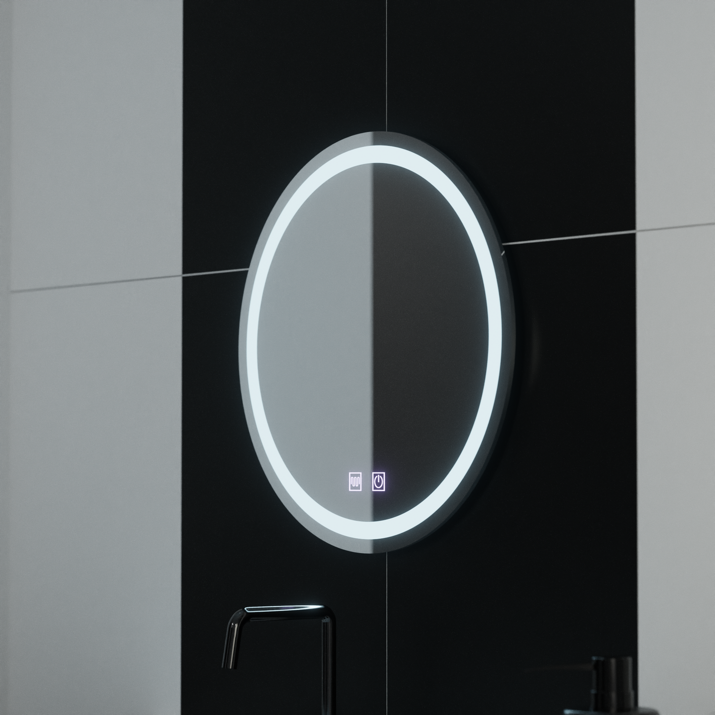 Oglinda LED Rotunda 50cm Lucea Touch Sistem Dezaburire Oglinzi Korman E Default Title Alessandro Design