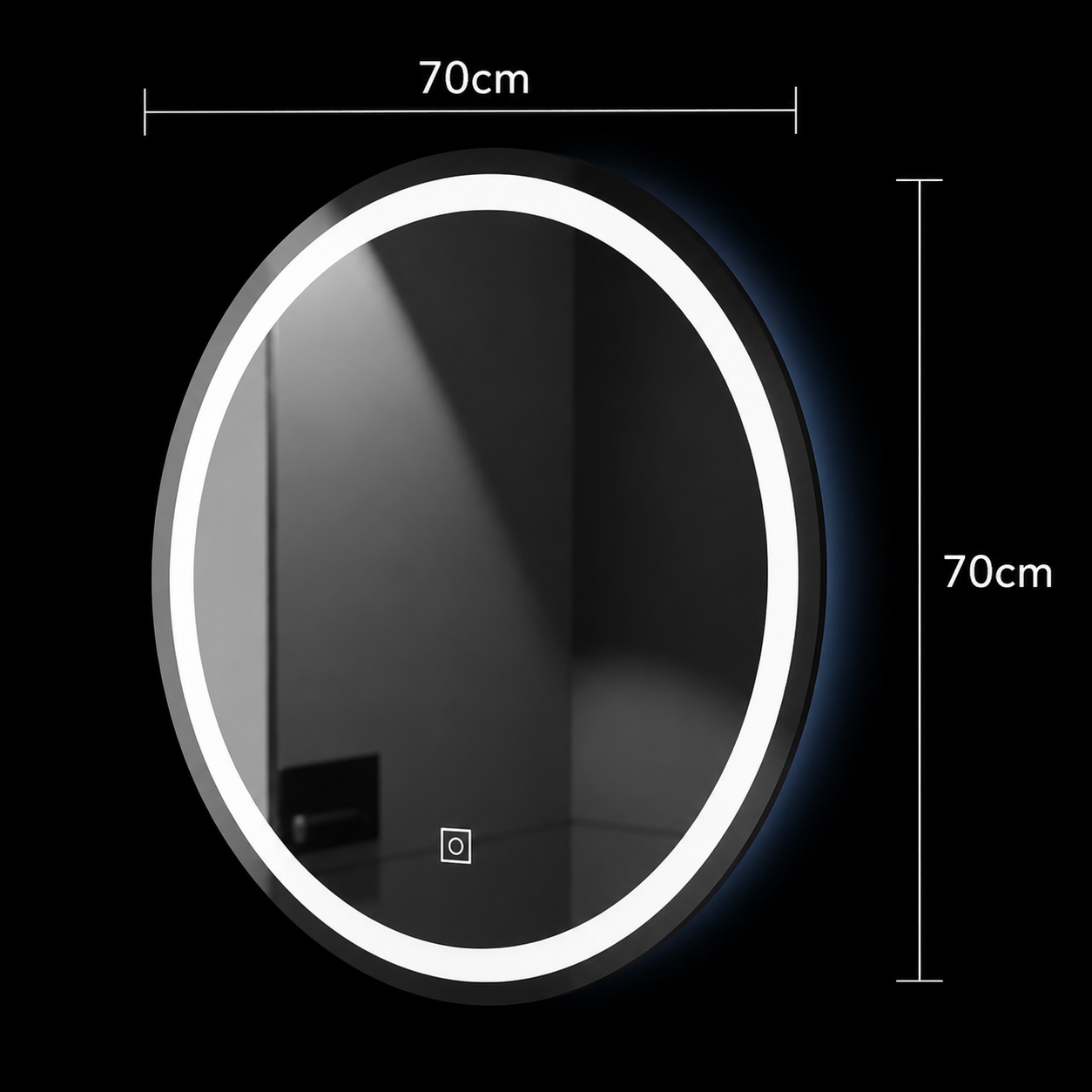 Oglinda LED Rotunda, 70cm, Basic Touch