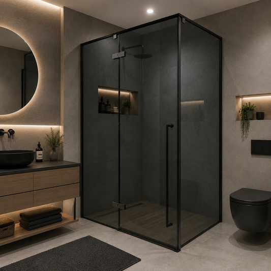 Paravan duș Walk-In 90x120x195 cm, Sticlă securizată 8 mm, Profil metalic rezistent, Gri