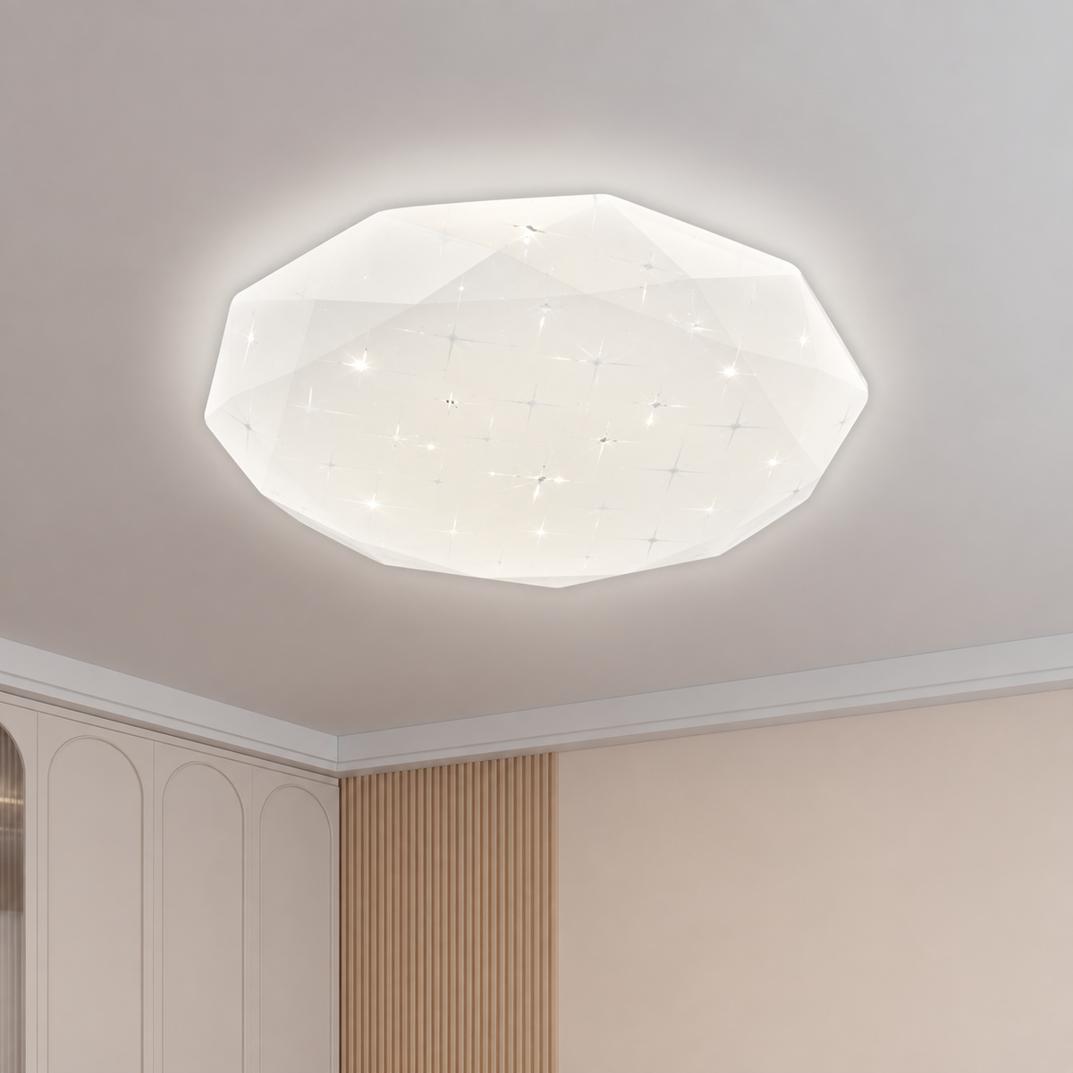 Plafoniera LED Hexagon 33 cm, 27W, 3000K / 4000K / 6000K, Alb, Metal si Acril