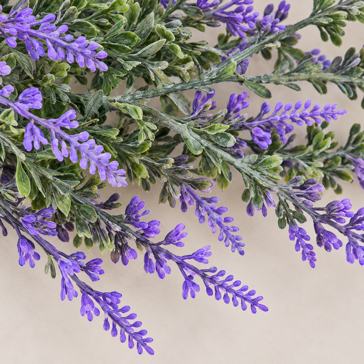 Planta Artificiala Ghirlanda Decorativa de Lavanda, Aspect Bogat, 185cm, 122 Ramificatii, Verde si Mov, Set de 2 Bucati