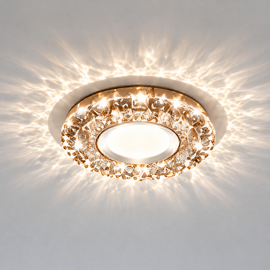Spot LED ORBITA, 5W, Rotund, Lumina Rece / Calda, Bronz Antichizat, Rasina si Sticla