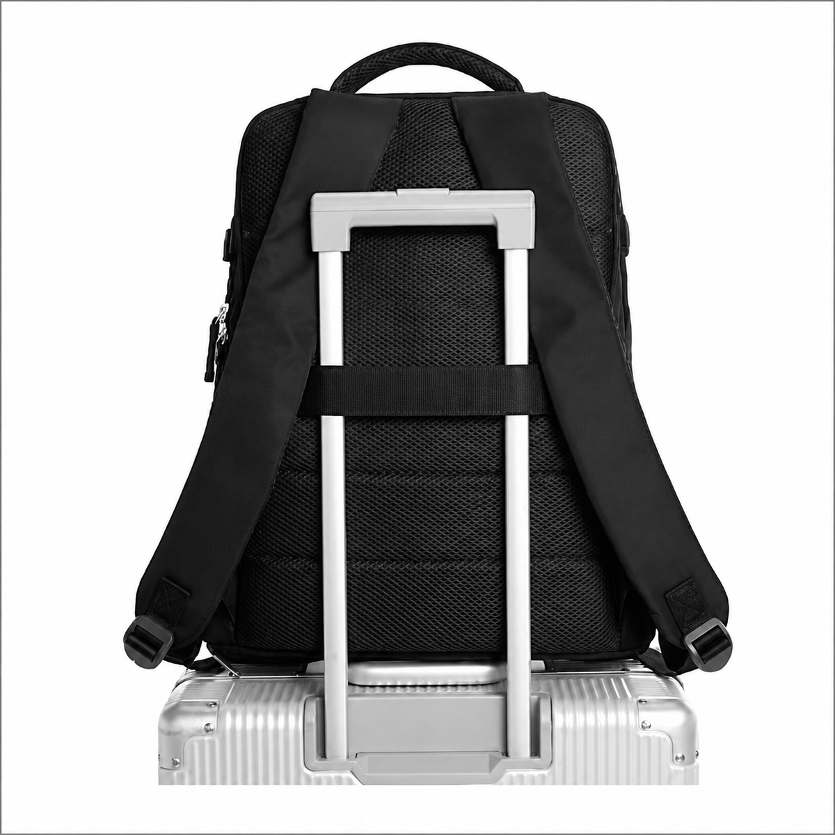 Rucsac Travel Business ALMATY, Cu Port USB, 31x22x46cm Oxford, Negru
