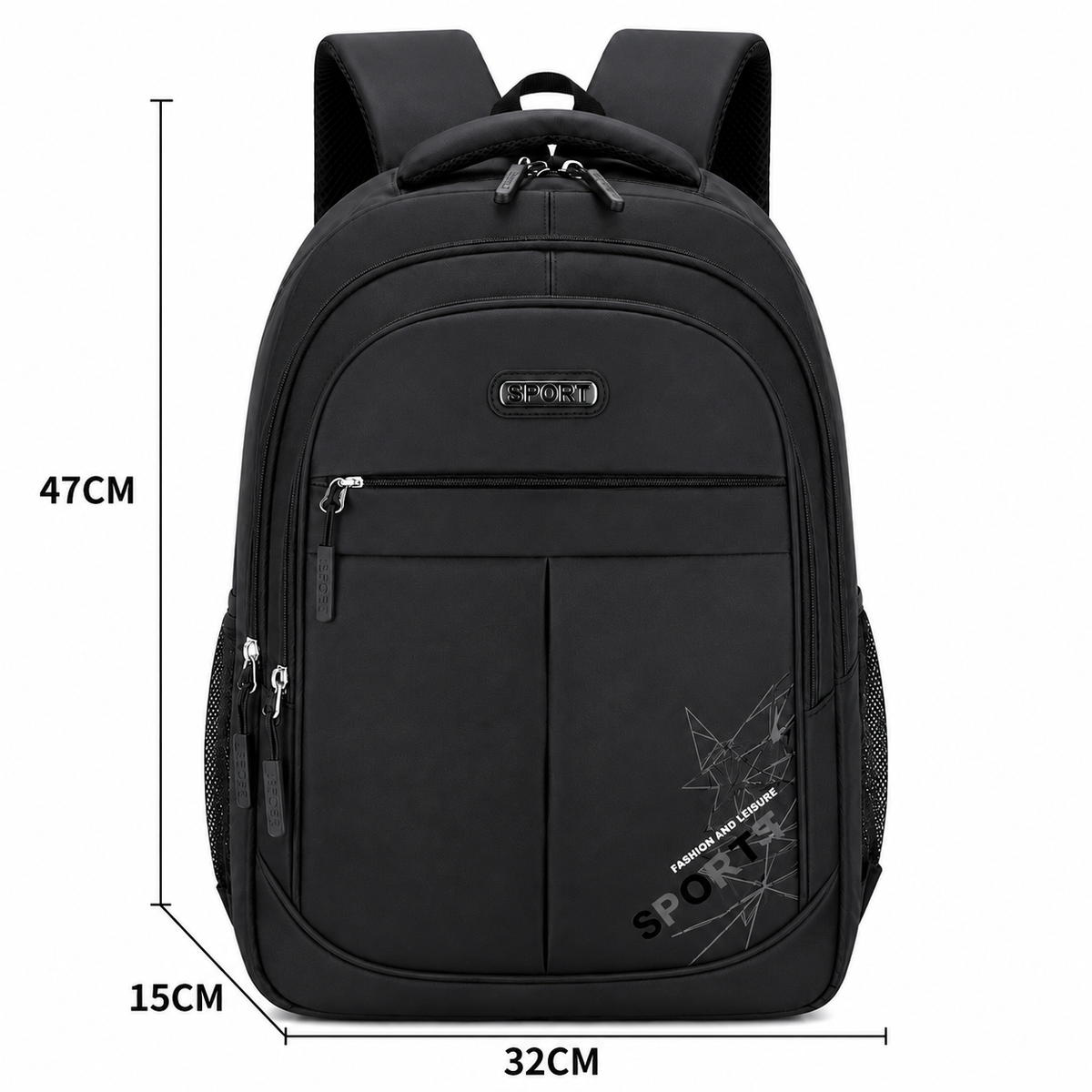 Rucsac Travel Business GANJA, 48x32x15 cm, Oxford, Negru