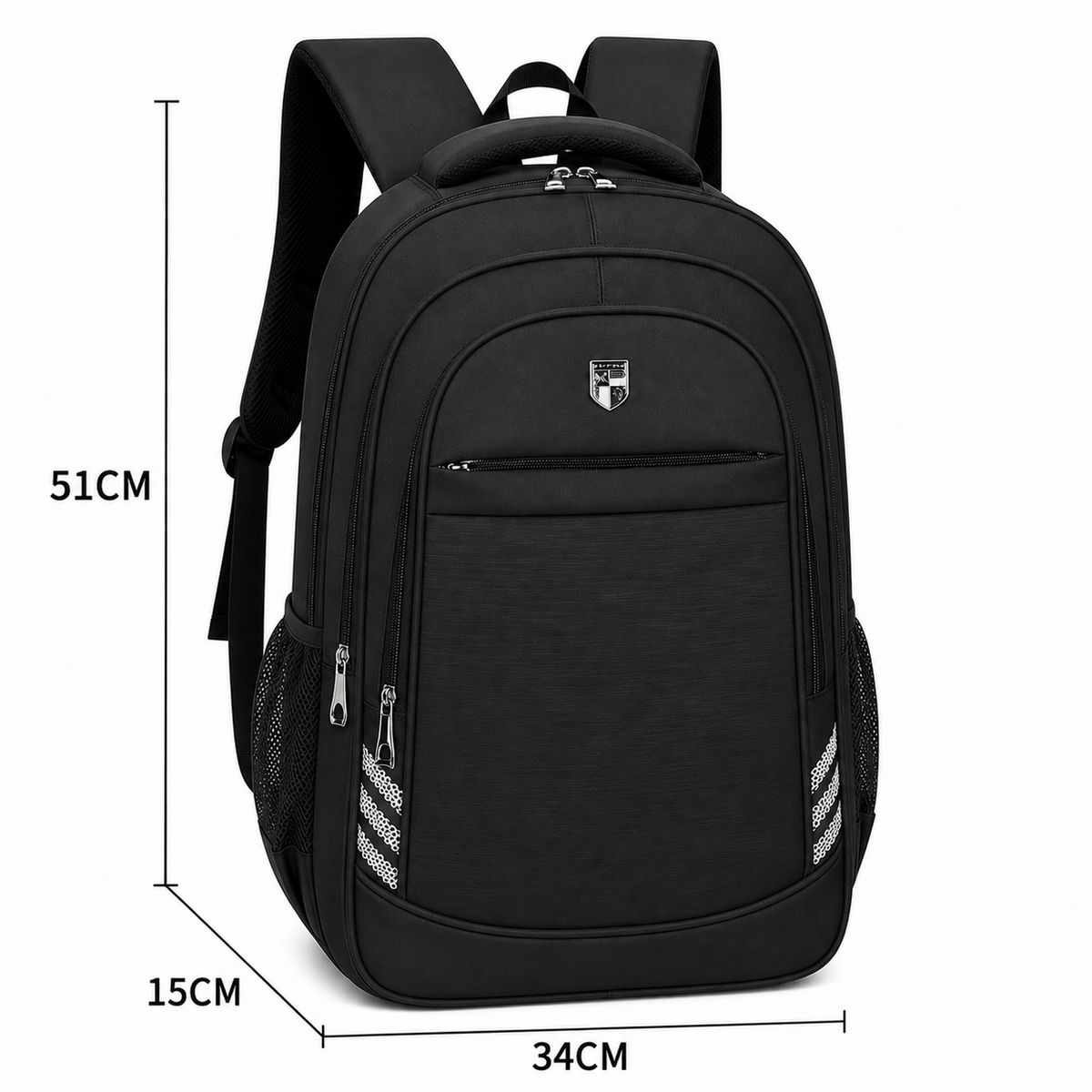 Rucsac Travel Business NAKHCHIVAN, 51x34x15 cm, Oxford, Negru si Alb