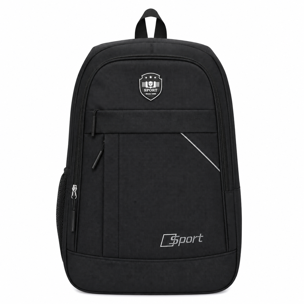 Rucsac Travel Business QABALA, 48x32x15 cm, Oxford, Negru si Alb
