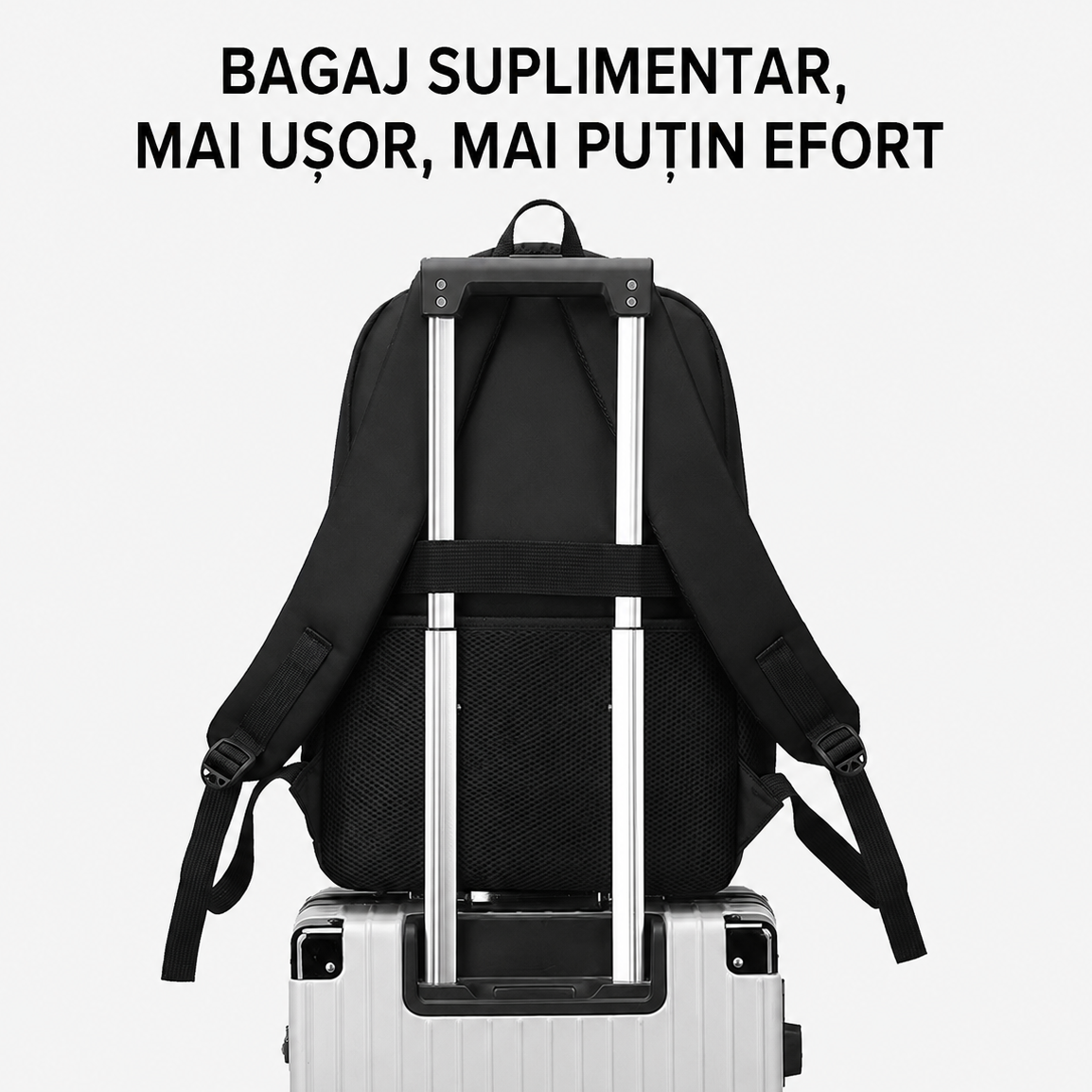 Rucsac Travel Business YEVLAKH, 47x32x14 cm, Oxford, Negru si Verde