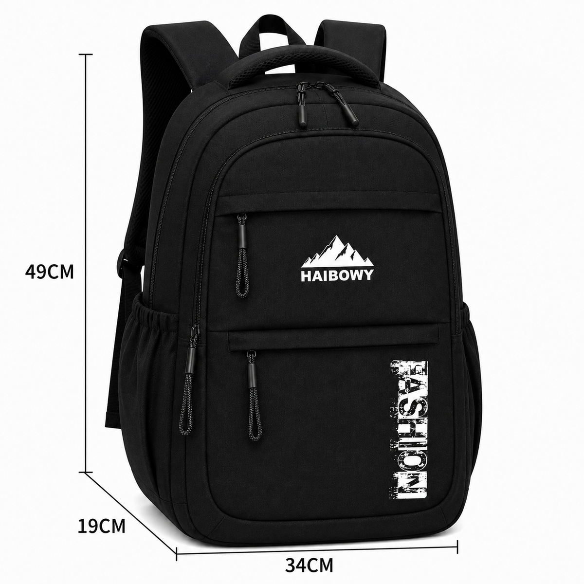 Rucsac de Scoala NAMANGAN, 49x34x19 cm, Oxford, Negru