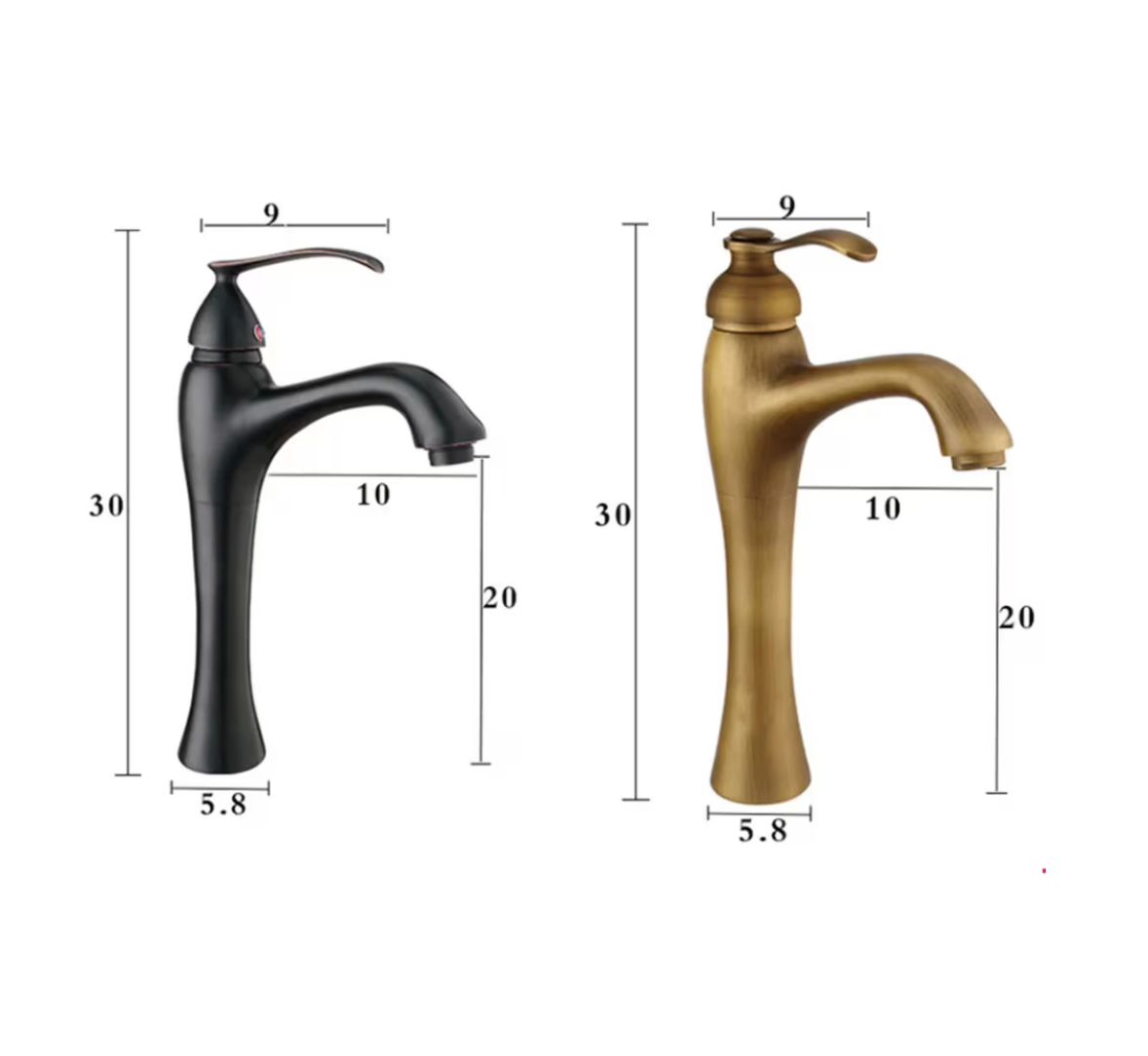 Baterie Lavoar Înaltă, Alamă Sanitară, Bronz Antichizat, Smack