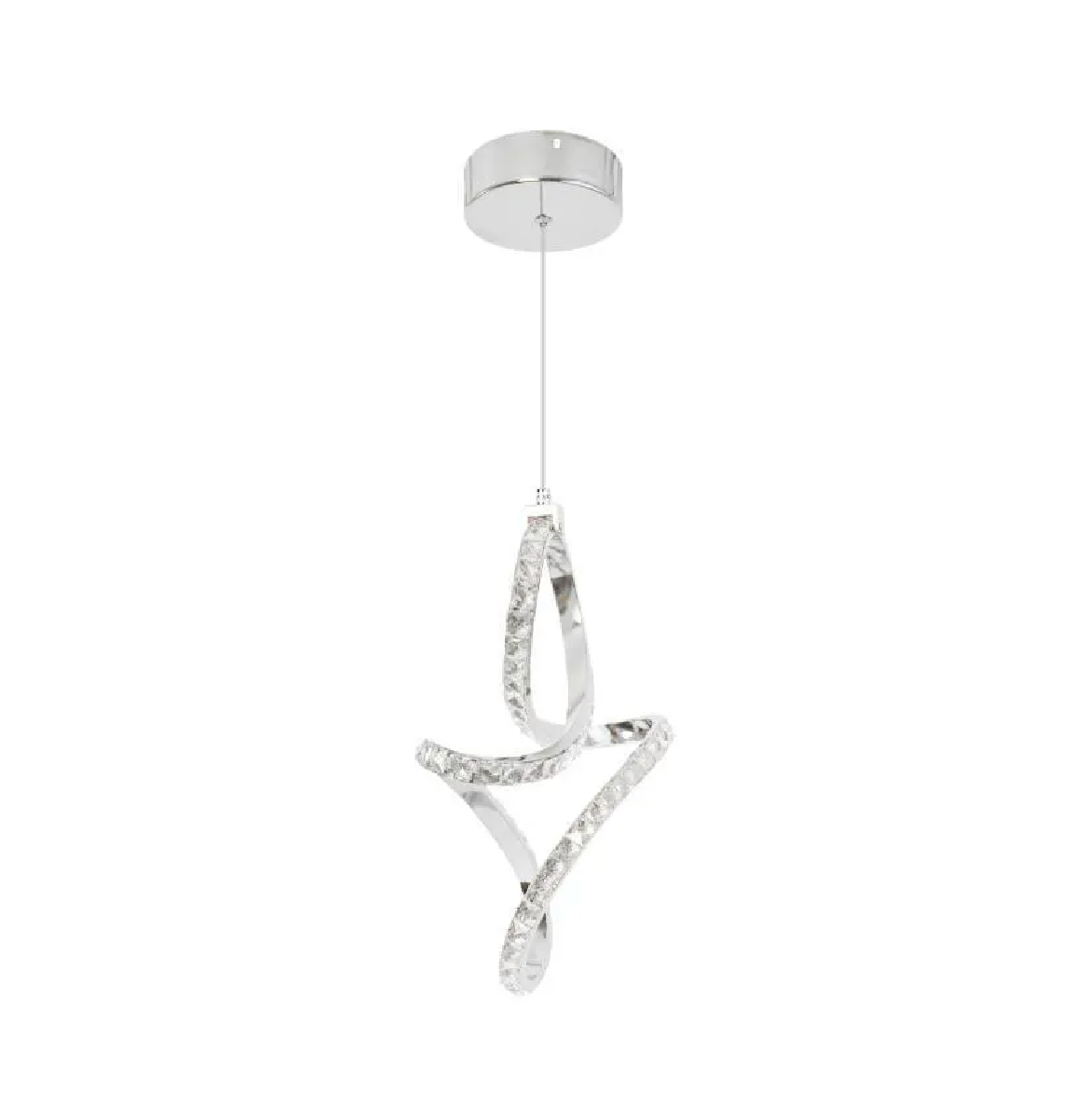 Pendul LED Osiris, 24W, Cristal, Crom -19A