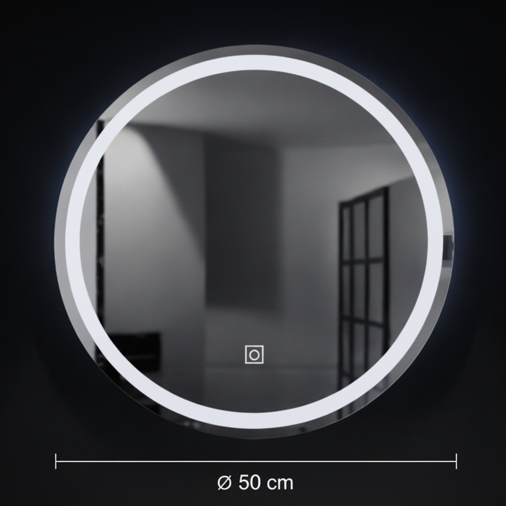 Oglinda LED Rotunda, 50cm, Basic Touch