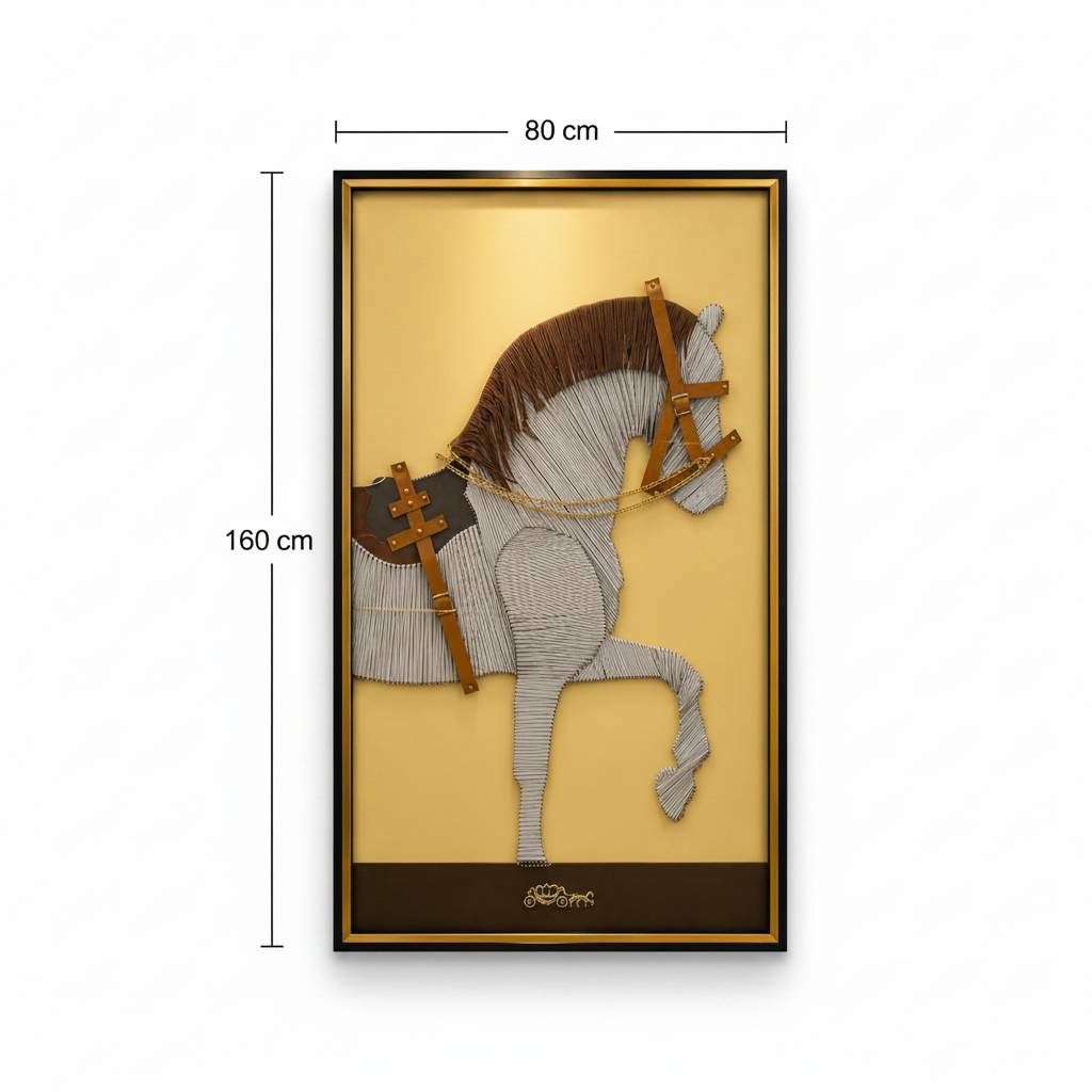 Tablou Sticla Cal Nobil, 80 x 160 cm, Sticla si MDF