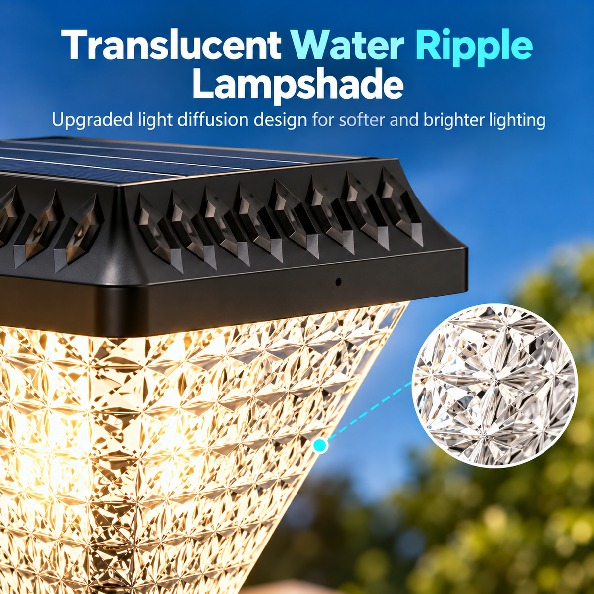 Lampa Solara LED pentru Stalp Exterior KATTAKURGAN, 8W, Lumina Calda/Rece/Neutra + RGB, Forma Patrata, Aluminiu, Negru, Dimabila