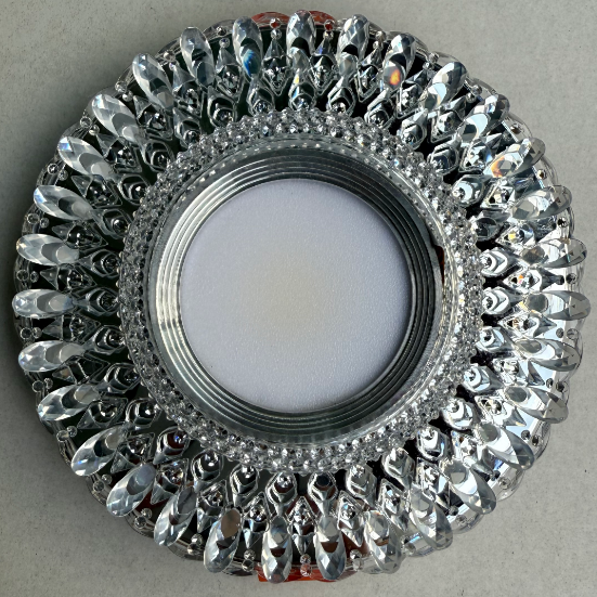 Spot LED ORBITA, 5W, Rotund, Lumina Rece + RGB, Alb, Rasina si Sticla