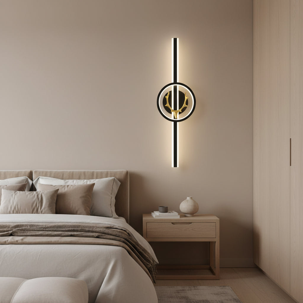 Aplica LED Decorativa CERBOS, 42W, 60cm, Lumina Calda / Neutra/ Rece, Negru, Metal si Acril