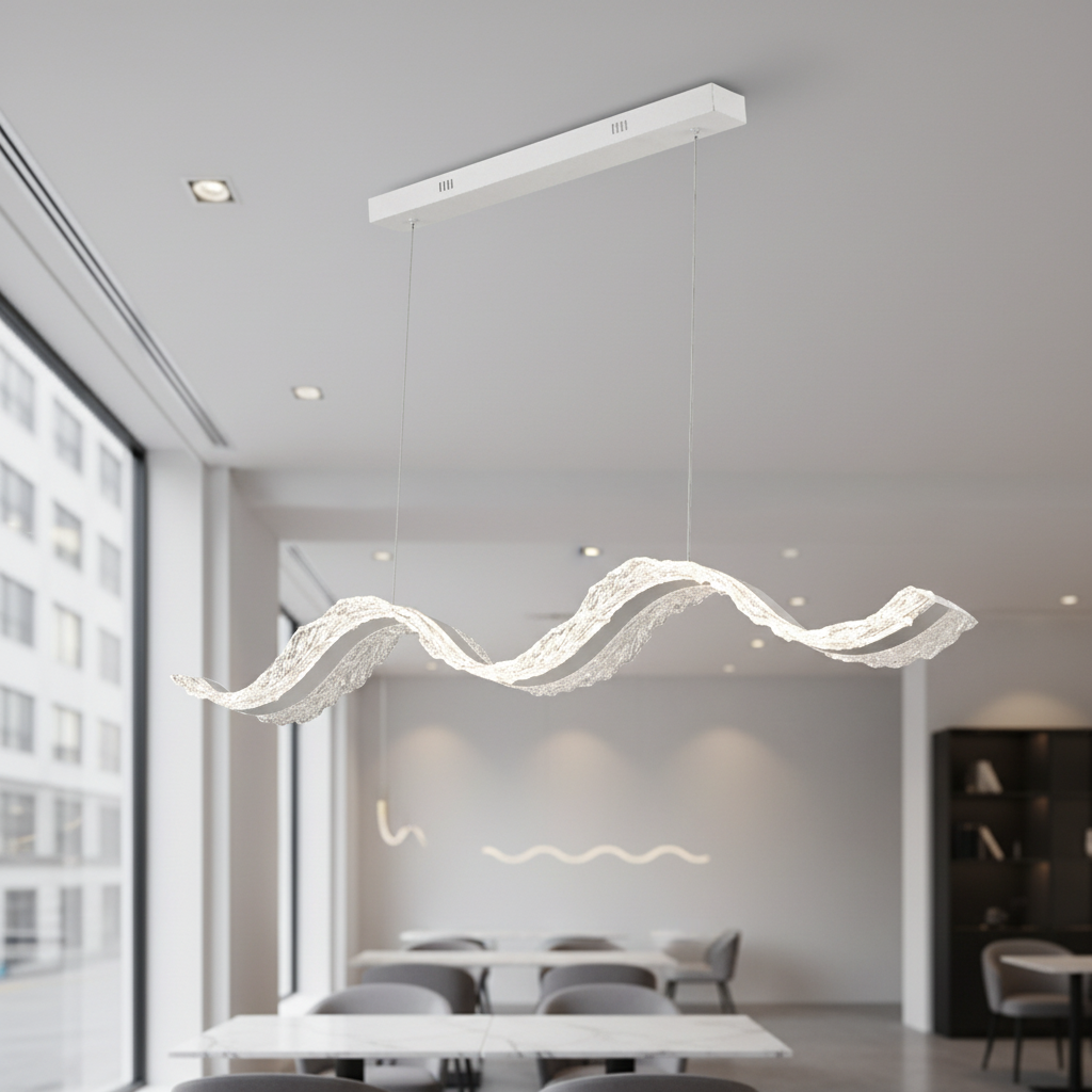 Lustra LED cu Telecomanda, Suspendata AMI 78W, Liniara, Lumina Rece/Calda/Neutra, Alb, Inaltime Reglabila