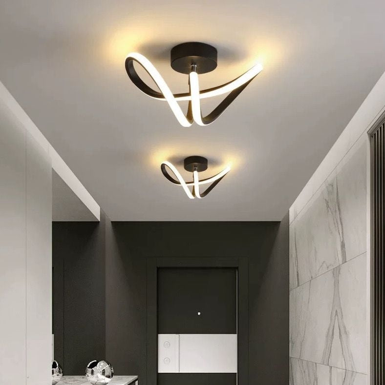 Lustra LED VERTEX Pulse, 13W, Ondulata, Lumina Rece/Calda/Neutra, Negru Lustre LED Default Title Alessandro Design