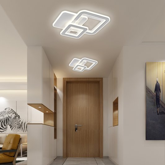 Lustra LED SQUARE 57W, 3 Patrate, lumina Rece/Calda/Neutra, Alb Lustre LED Default Title Alessandro Design