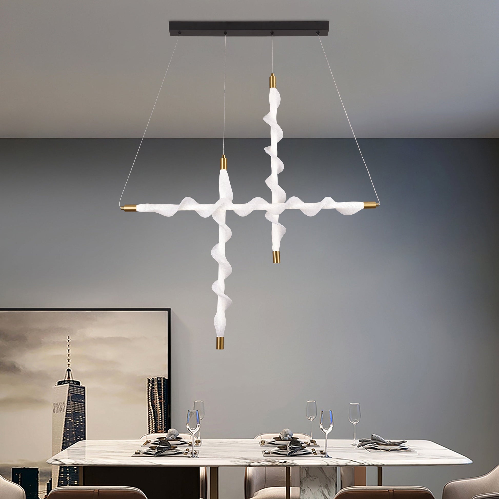 Lustra LED Suspendata Acril UNDA Bishop, 22W, Lumina 3000/4000/6000K, Alb, Inaltime Reglabila Lustre Moderne Default Title Alessandro Design