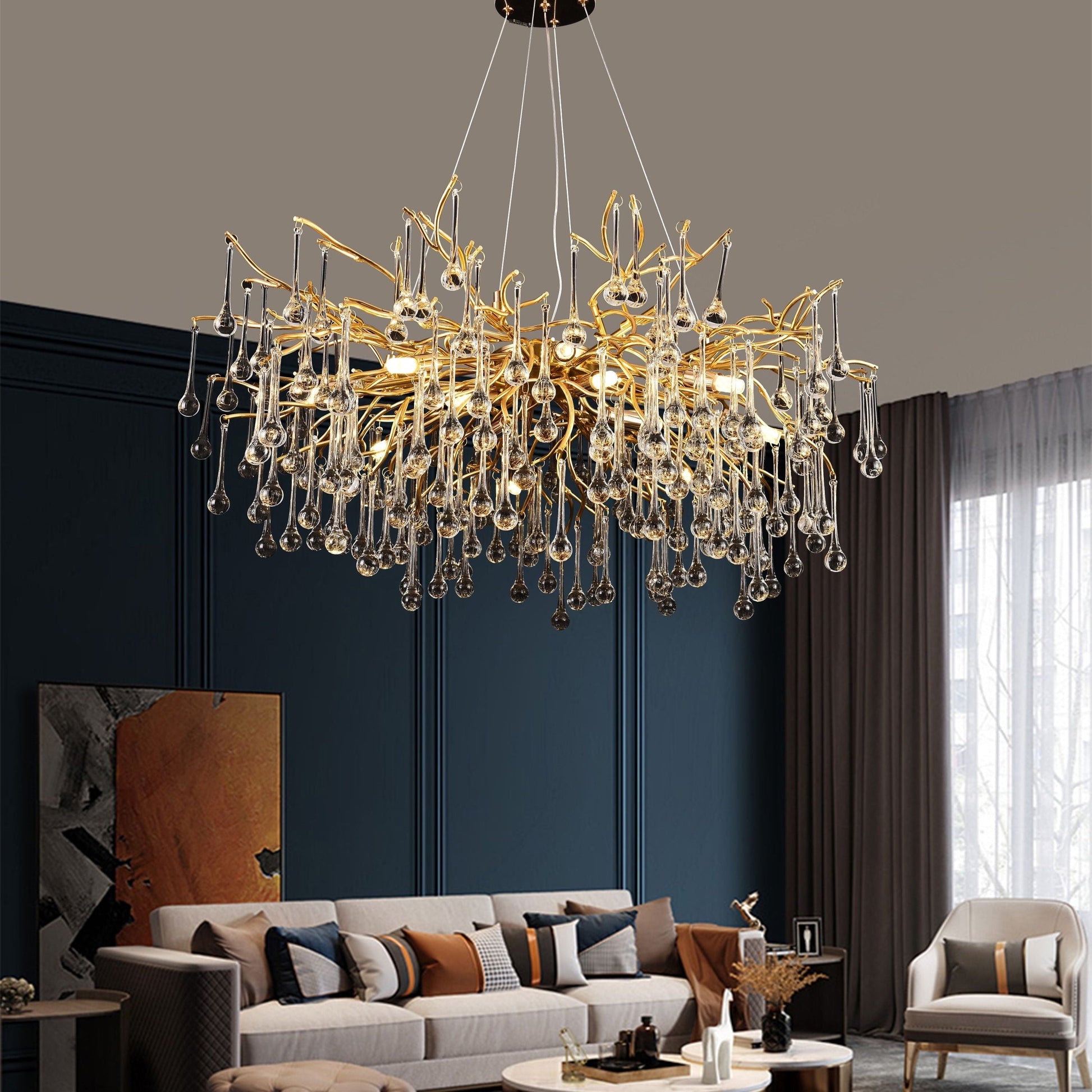 Candelabru Cristal NEBULA Magno, 9x G9, Auriu, 60cm Candelabre Cristal Default Title Alessandro Design