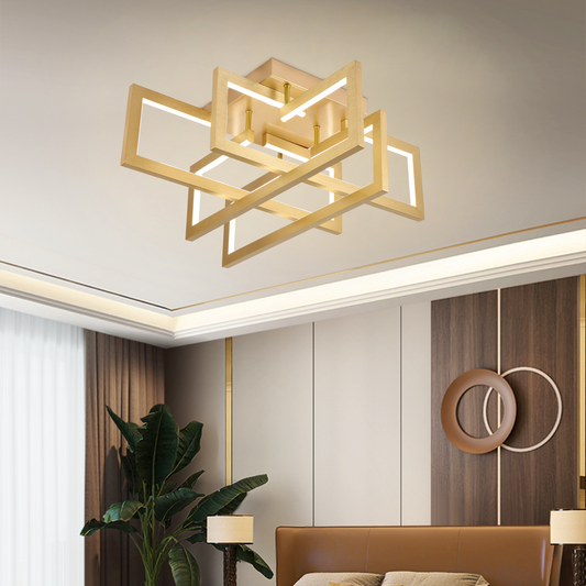 Lustra LED cu telecomanda 96W, 4 Elemente, lumina Rece/Calda/Neutra, Dimabila, Auriu Lustre LED cu Telecomanda Default Title Alessandro Design