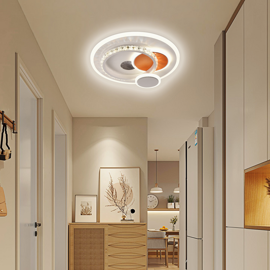 Lustra LED cu cristal HELIOX, 40W, 4 Cercuri, lumina Rece/Calda/Neutra, Alb Lustre LED Default Title Alessandro Design