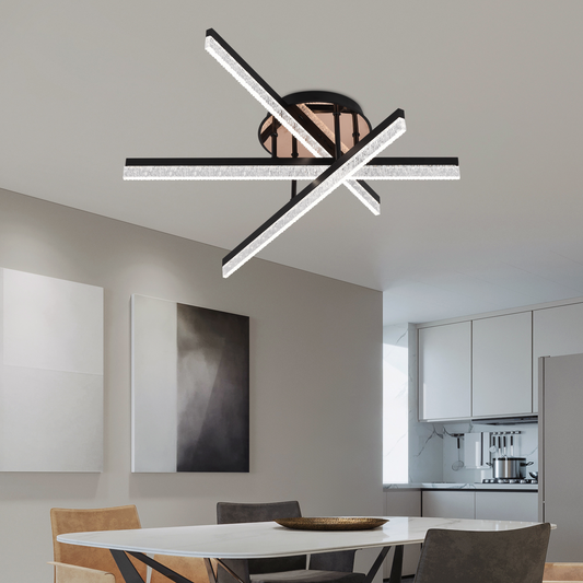 Lustra LED cu Telecomanda LT179/3BK, 41W, 3 Elemente, Lumina Rece/Clada/Neutra, Dimabila, Negru Lustre LED cu Telecomanda Default Title Alessandro Design