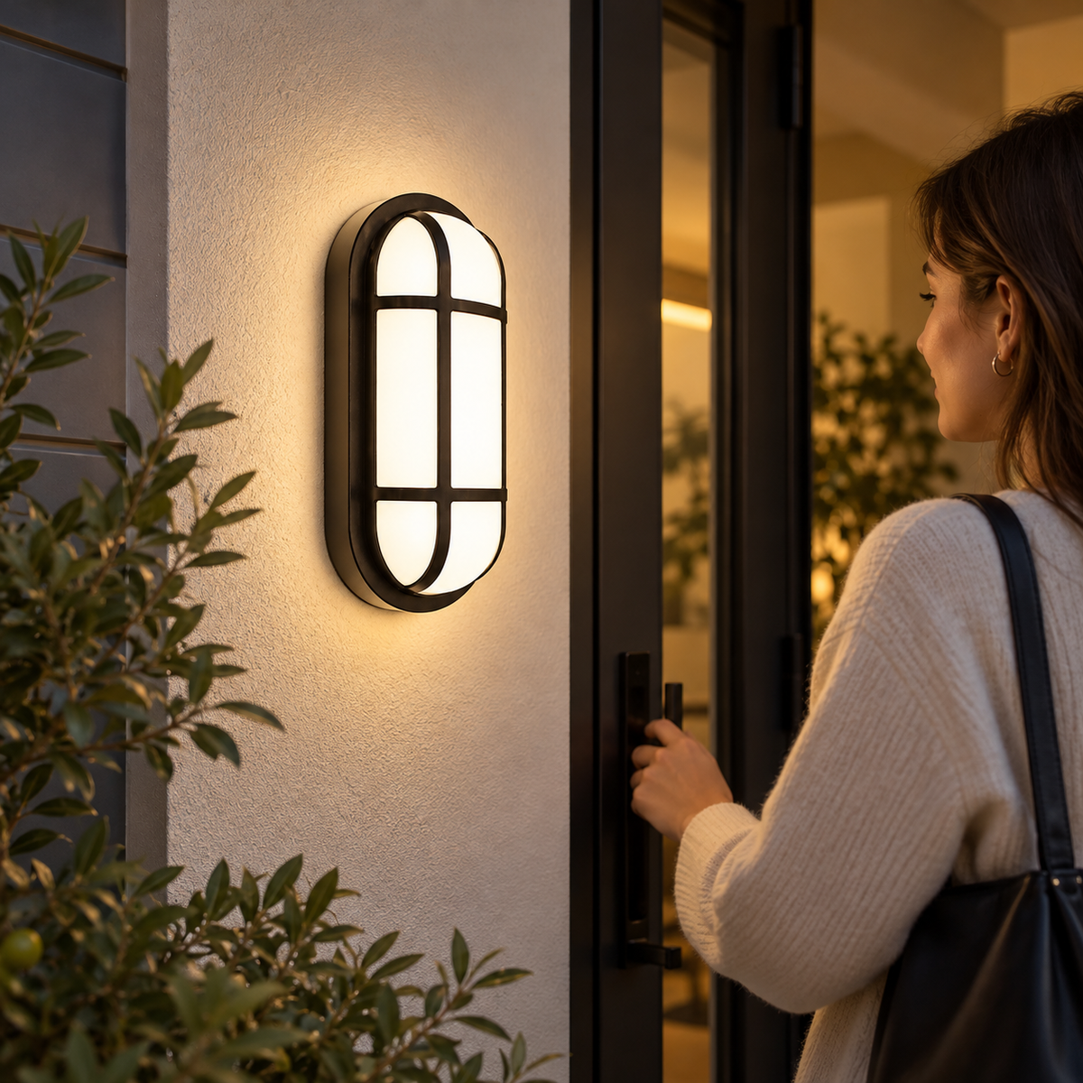 Aplica LED de Exterior AX321/218BK, IP65, Alb si Negru