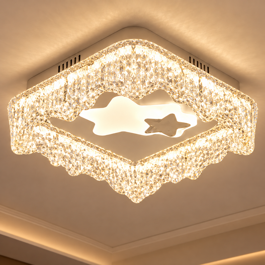 Lustra LED ICE Petito, 22W, Dimensiune 18x18cm, Lumina Calda/Neutra/Rece, Alb, Metal si Acril