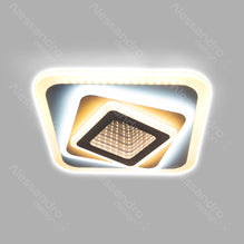 Lustra LED NEXA Patrat 3D, 36W, Alb, Lumina Rece/Calda/Neutra
