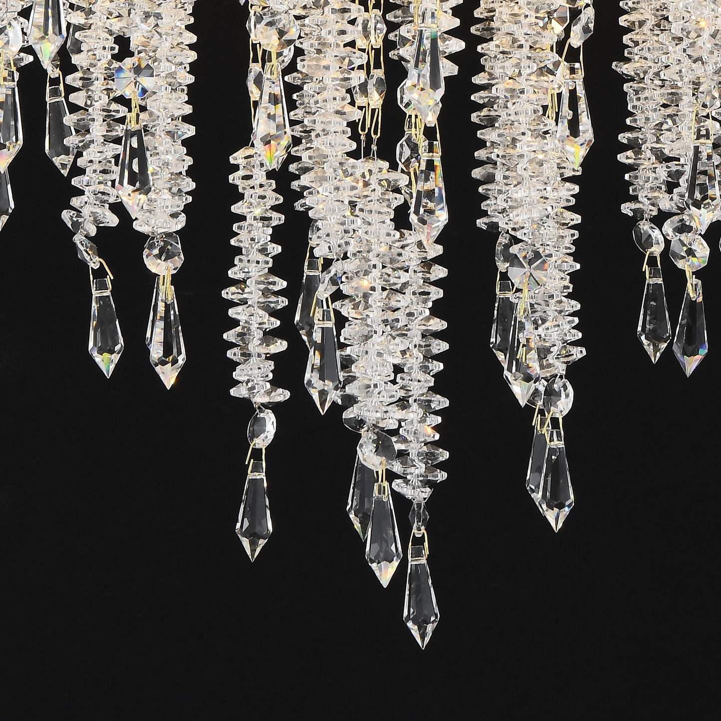 Candelabru Cristal STROZZI Eleganza 5xE14, Diametru 50cm, Auriu Candelabre Cristal Default Title Alessandro Design