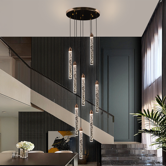 Candelabru Cristal LED 21W, Lumina Calda/Neutra/Rece, Diametru 35cm Auriu CM510/H150XW35