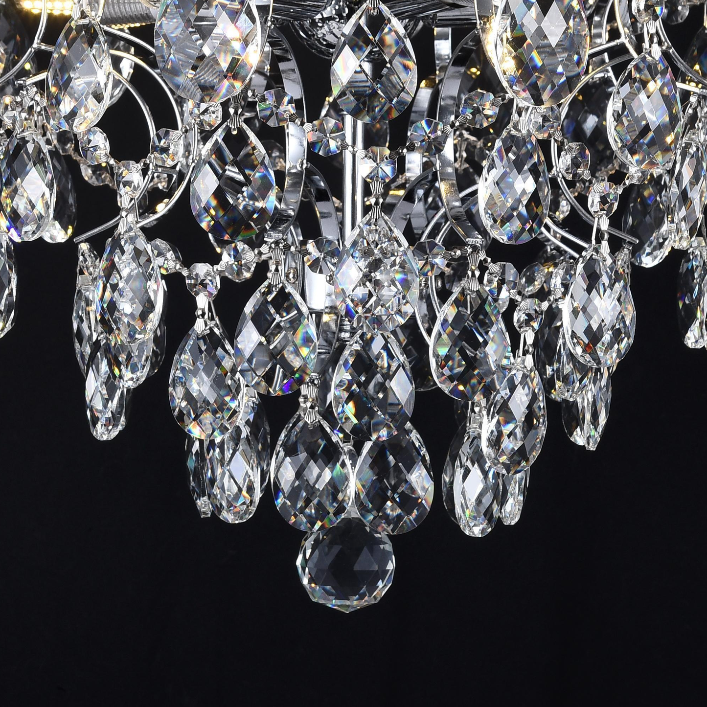 Candelabru Cristal CRYSTARA Nobile, 5x E14, Diametru 40cm, Crom Lucios Candelabre Cristal Default Title Alessandro Design