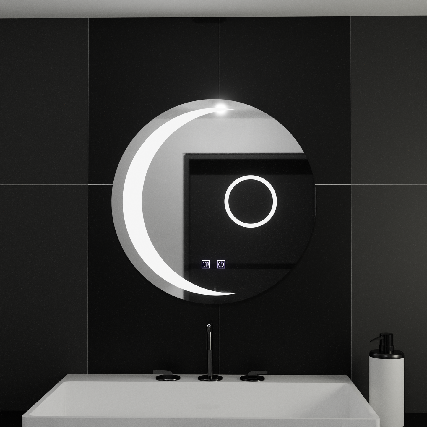 Oglinda LED Rotunda, 80cm, Orbis Touch, Sistem Dezaburire, Dimabila, E31S/80X80 Oglinzi Korman E Default Title Alessandro Design