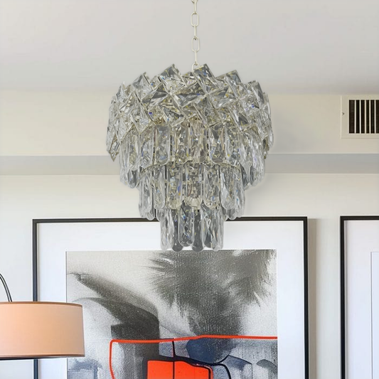 Candelabru Cristal WINDSOR Petito 3xE14, Diametru 29cm, Crom Lucios, Inaltime Reglabila Candelabre Cristal Default Title Alessandro Design