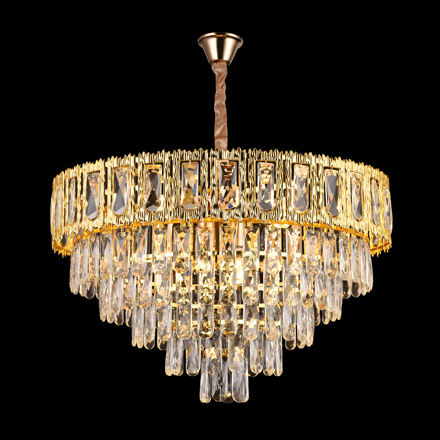 Candelabru Cristal BELVEDERE Magno 8xE14, Diametru 60cm, Auriu Lucios, Inaltime Reglabila Candelabre Cristal Default Title Alessandro Design