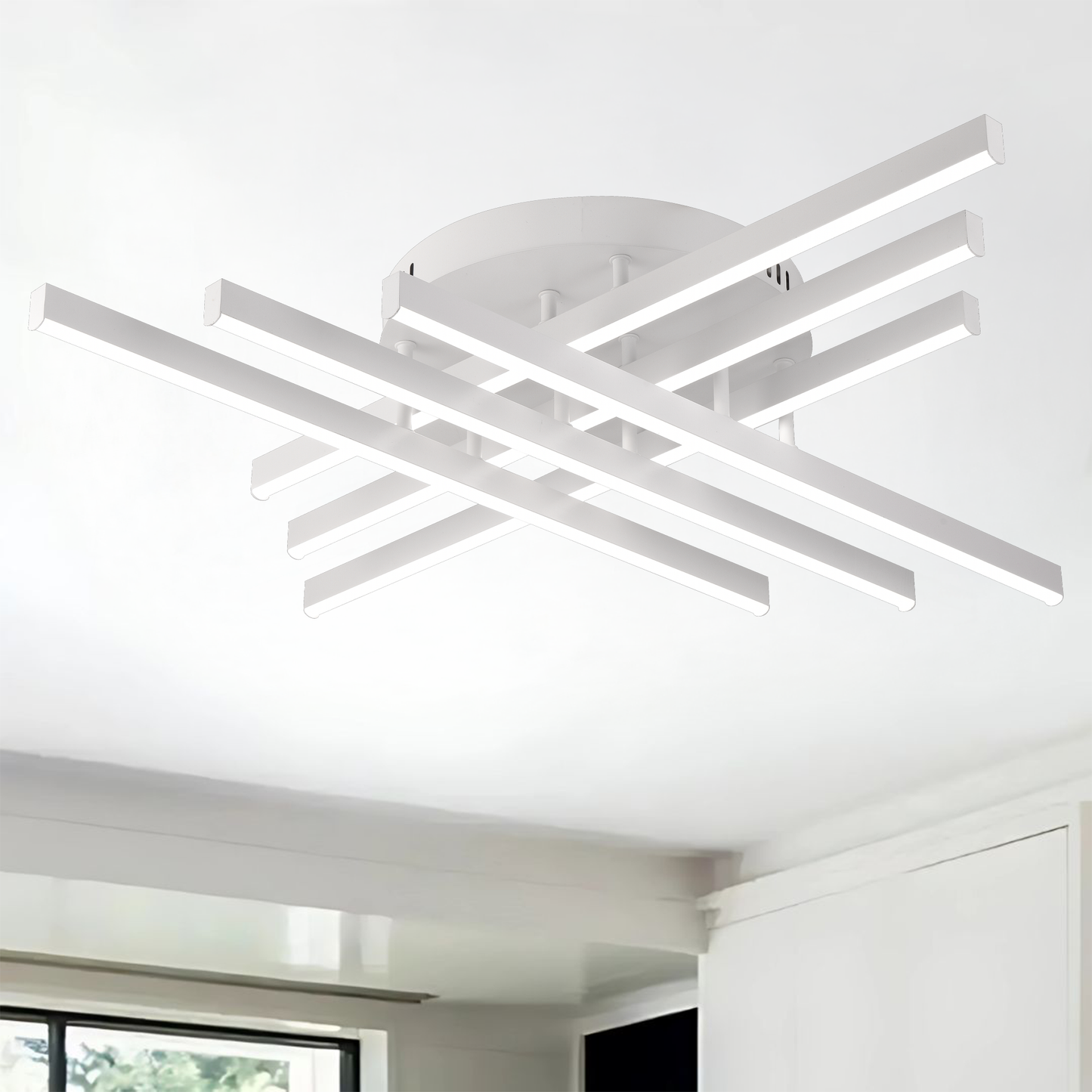 Lustra LED cu Telecomanda, GIO, 81W, Lumina Rece/Clada/Neutra, Alb Lustre LED cu Telecomanda Default Title Alessandro Design