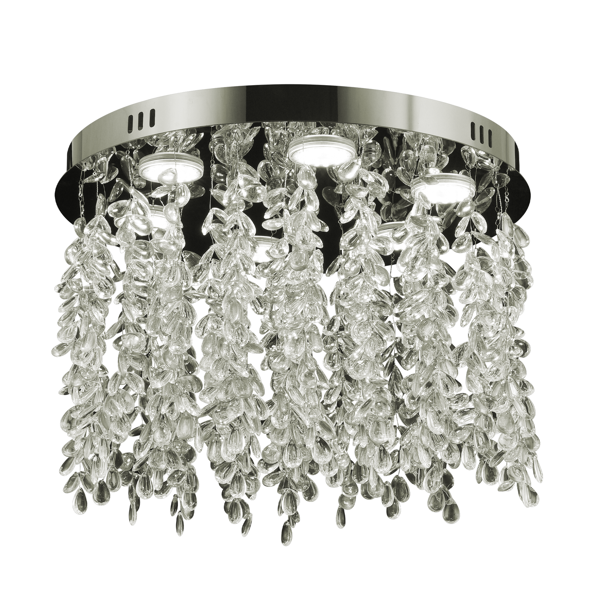 Candelabru LED Cristal LLC210/400CH Rotund, 22W, Lumina Rece/Calda/Neutra, Cristal, Crom Lucios Candelabre Cristal Default Title Alessandro Design