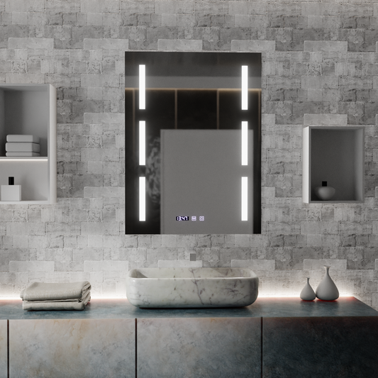 Oglinda LED Touch Erich S86/60X80 Sistem Dezaburire, Ceas si Temperatura 60x80 cm Oglinzi Korman S Default Title Alessandro Design