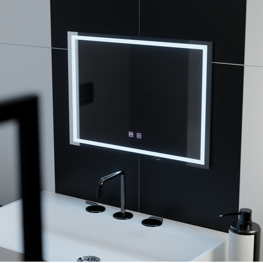 Oglinda LED Rectangulara, 70x50cm, RADIANTE Touch , Sistem Dezaburire, Dimabila Oglinda Baie cu LED si Dezaburire Default Title Alessandro Design
