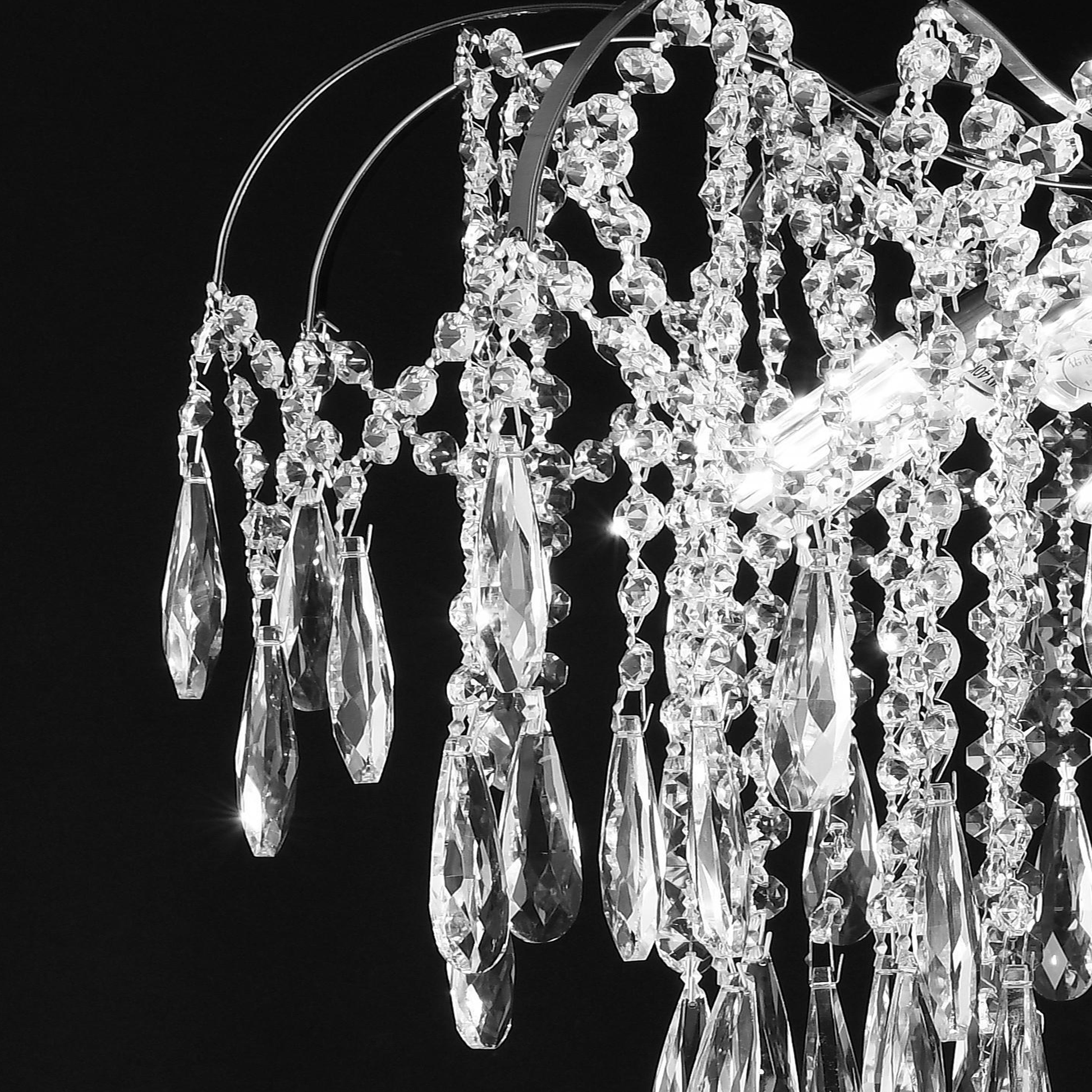 Candelabru Cristal CC9324/5CH, 5x E14, Diametru 48cm, Crom Candelabre Cristal Default Title Alessandro Design