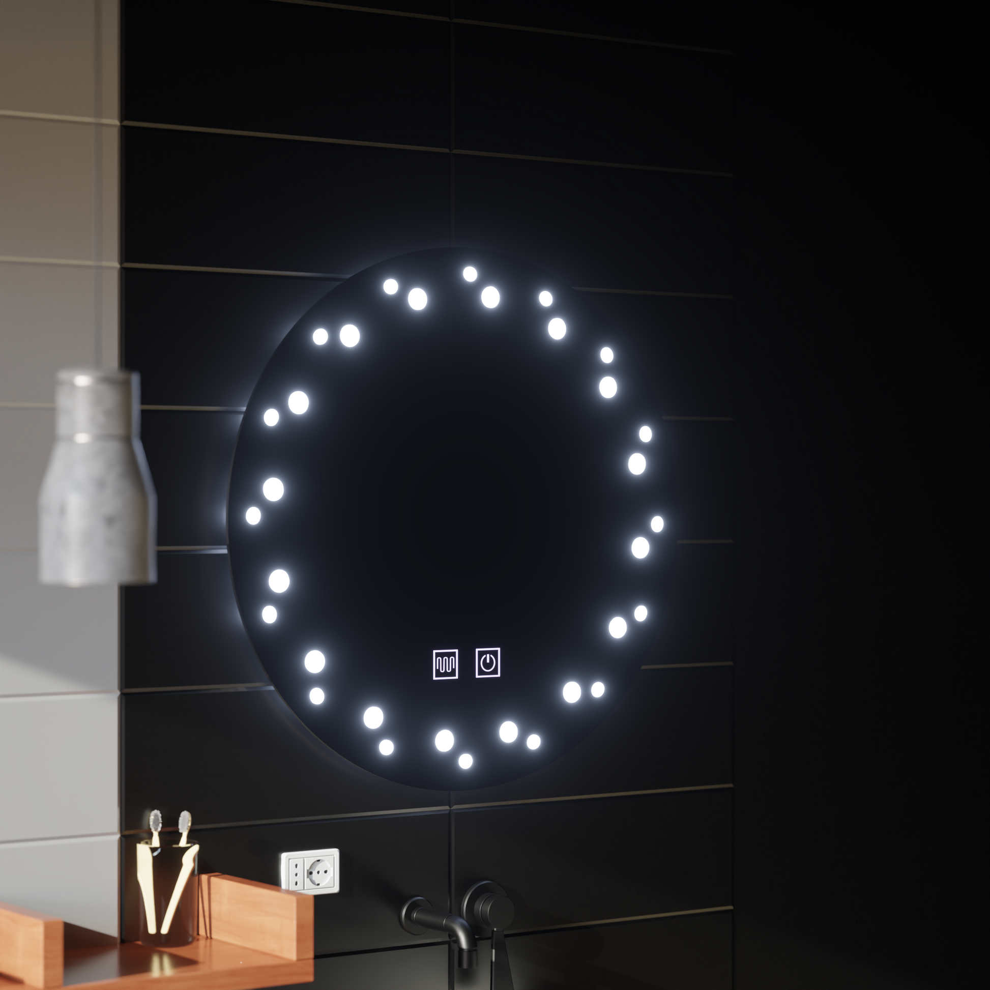 Oglinda LED Touch Ivory Sistem Dezaburire 50X50cm Oglinzi Korman E Default Title Alessandro Design