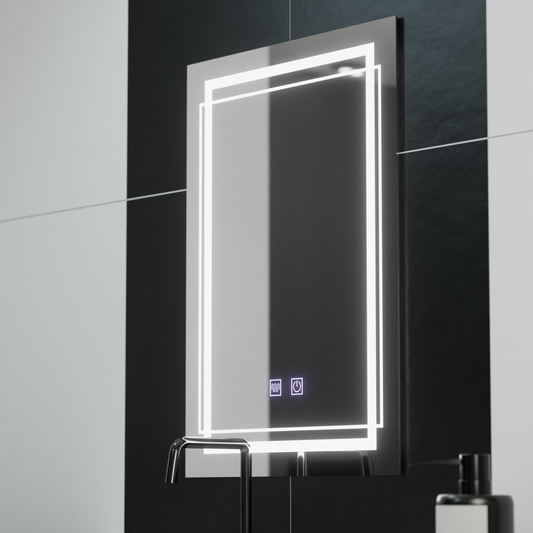 Oglinda LED Rectangulara, 50x70cm,  Koven Touch, Sistem Dezaburire,Dimabila