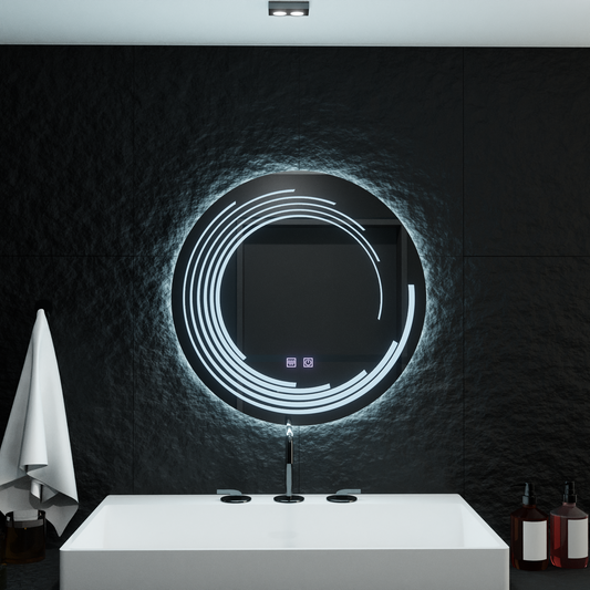 Oglinda LED Rotunda 70cm Lira Touch Sistem Dezaburire Dimabila